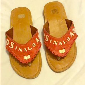 Brown and red Sinaloa sandals